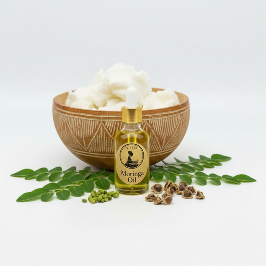 N-yela Moringa Oil with shea butter and leaves